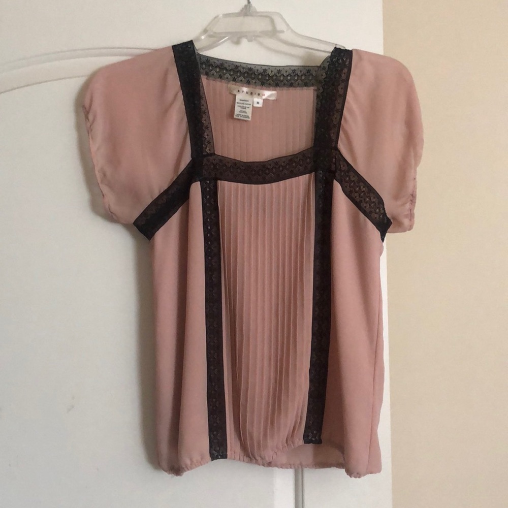 Blush Pink Lace Blouse